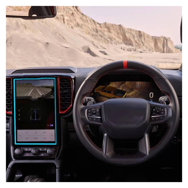 Displayschutz-Folie Für Ford Für Ranger 2022 2023 12 Zoll Auto GPS Navigation LCD Bildschirm Gehärtetem Glas Schutz Film Anti-Scratch Film Zubehör Displayschutz von ELDVSUA