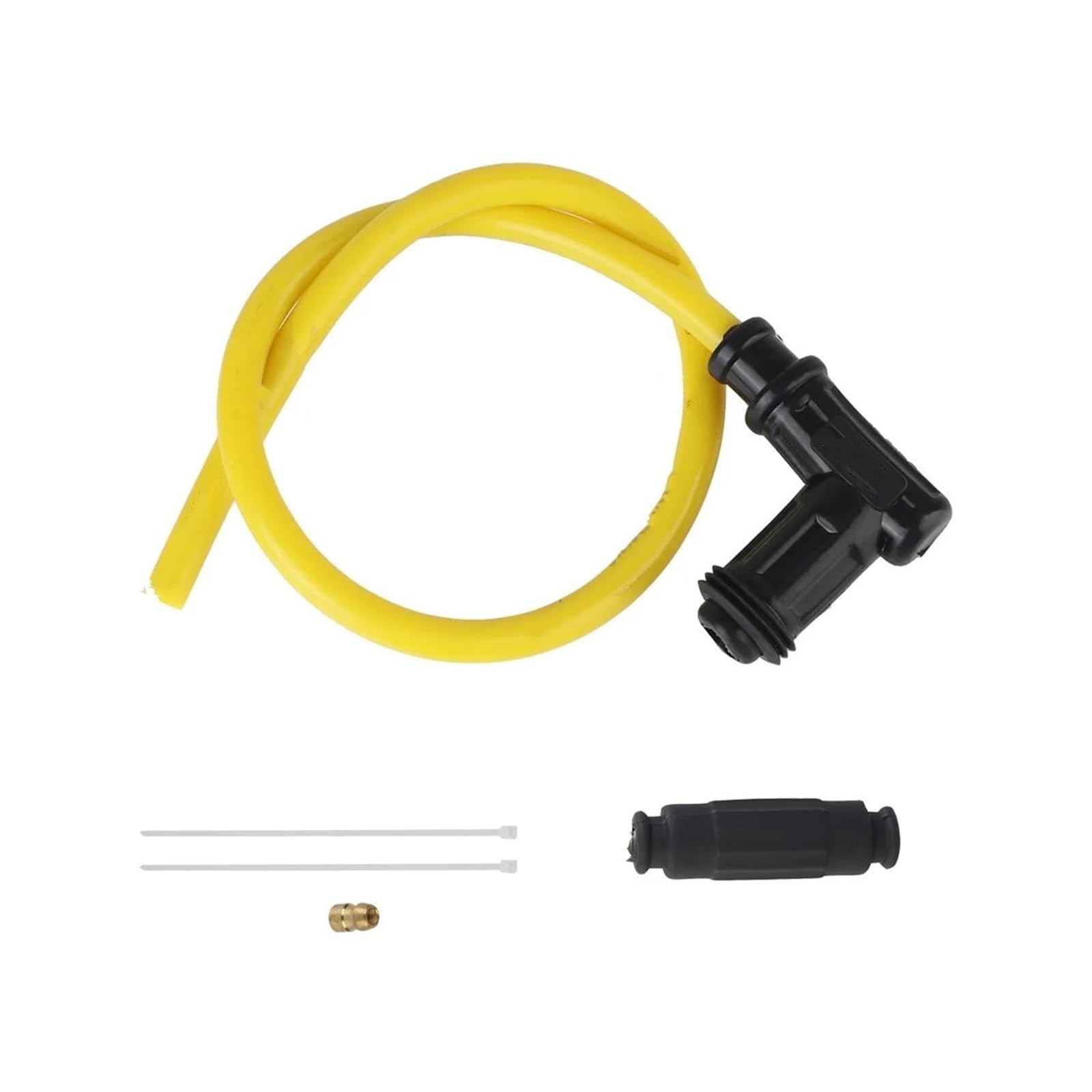 Motorrad Motorzündspule Für Dirt Bike Racing Go Kart Für ATV Roller Moto Für Zündkerze Universal Motorrad Zündspule Lridium Kabel(90 Angle Yellow) von ELDVSUA