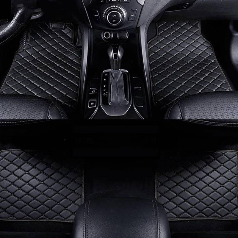 4pcs Auto Leder Fußmatten für Kia Rio 2017-2023, Custom fußMatte Vorne Hinten Bodenmatte Set wasserdichte rutschfeste Auto Teppiche ZubehöR,Black-LHD von ELEDVB