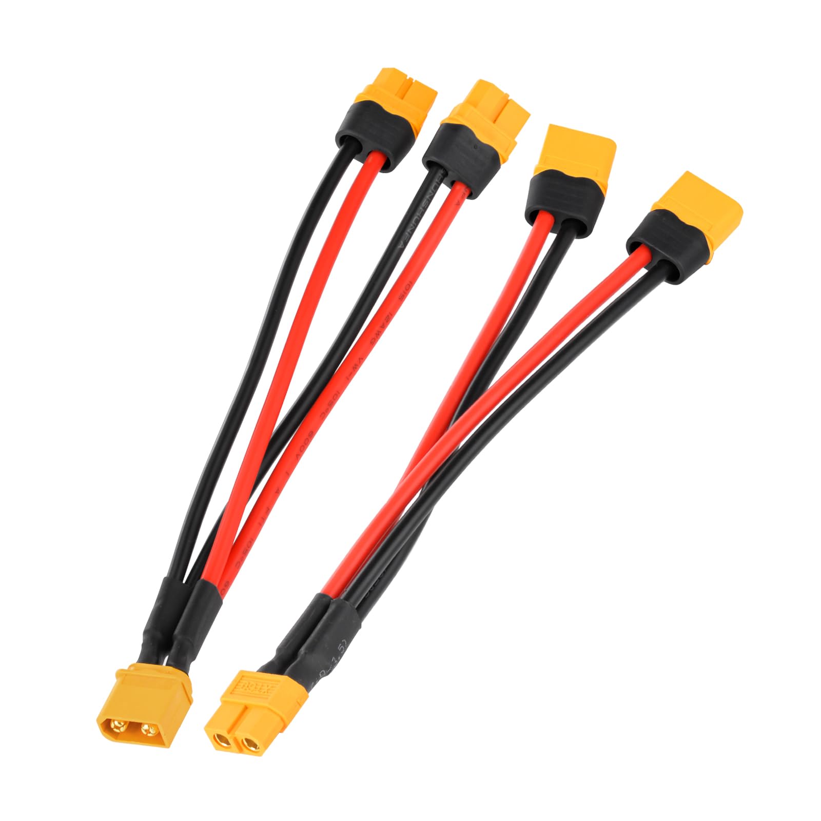 ELFCULB 1 Paar XT60 Y-Splitter, XT60 Y Kabel XT60 Parallel XT60 Stecker auf XT60 Buchse für RC Lipo Drohne(15 cm) von ELFCULB