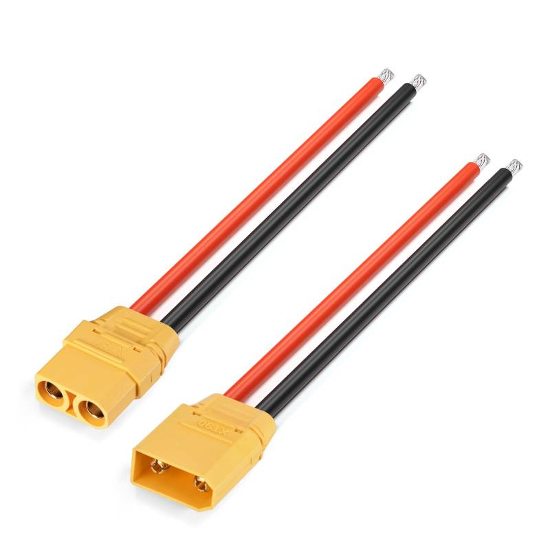 ELFCULB 1 Paar XT90 Stecker mit 10AWG Silikon Kabel, XT90 Männlich und Weiblich für RC Lipo Drohne Batterie Kabel(15 cm) von ELFCULB