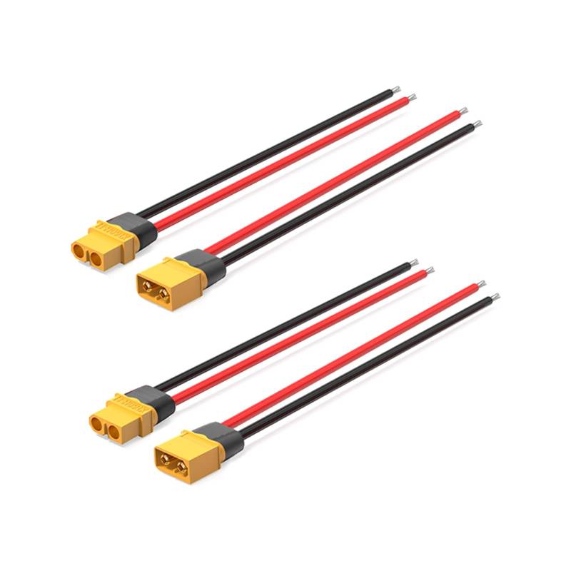 ELFCULB 2 Paar XT60 Stecker mit 12AWG Kabel,XT60 Männlich und Weiblich für RC Lipo Drohne Batterie Kabel(15 cm) von ELFCULB