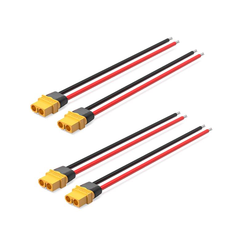 ELFCULB 4 Stück XT60 Buchse mit 12AWG Kabel, XT60 Weiblich für RC Lipo Drohne Batterie Kabel(15 cm) von ELFCULB