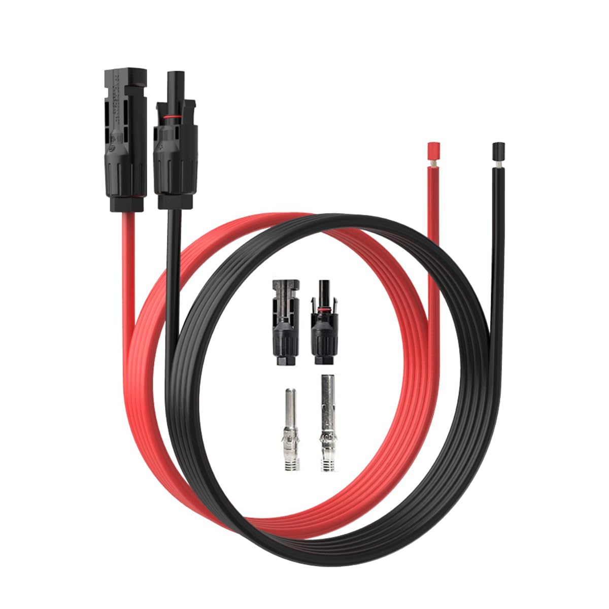 ELFCULB Solarmodul-Verlängerungskabel, 1 Paar, 12 AWG, 1,8 m, Solar-Verlängerungskabel, schwarz und rot, mit Stecker/Buchse, Solarmodul-Adapter-Set von ELFCULB