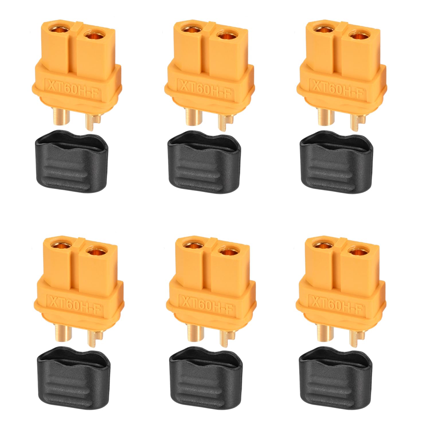 ELFCULB XT60-Stecker, XT60H-Stecker-Buchse mit Mantelgehäuse für RC-Batterie, Amass-Anschluss, Gerät ersetzen (6 Stück) von ELFCULB