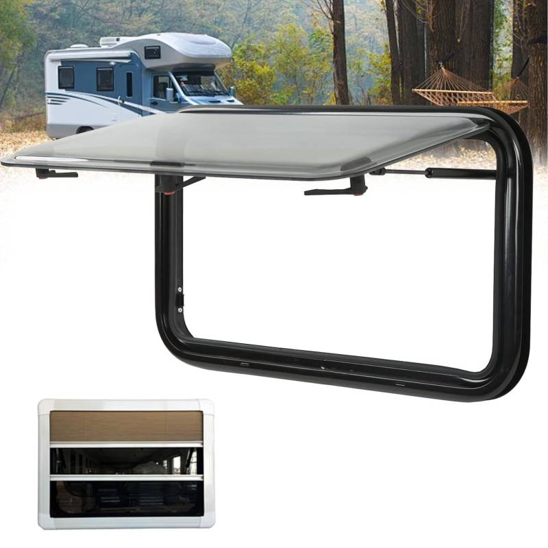 Wohnmobil Fenster,Getöntes Schiebefenster,Caravan Seitenfenster,Sonnenschutz RV Klappfenster,Getöntes Scharfenfenster,mit integriertem Rollo und Fliegengitter,für Wohnwagen Van Camping(1000x450mm) von ELIKBH