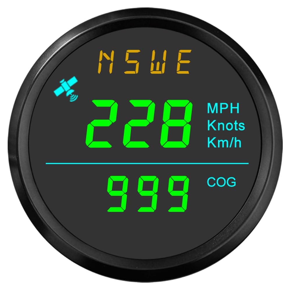 ELING 52 mm GPS-Tachometer wasserdichter Geschwindigkeitsmesser für Yachten Schiffe mit Kompass 12 V 24 Volt mit Hintergrundbeleuchtung von ELING