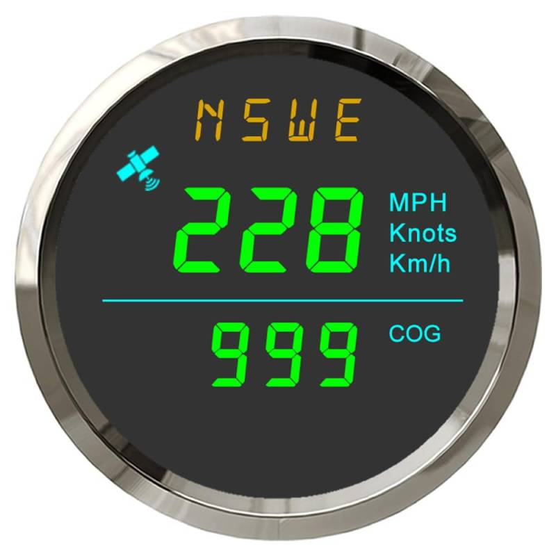 ELING 52 mm Universal-GPS-Tachometer mit Kompass und Hintergrundbeleuchtung für Boote und Schiffe von ELING