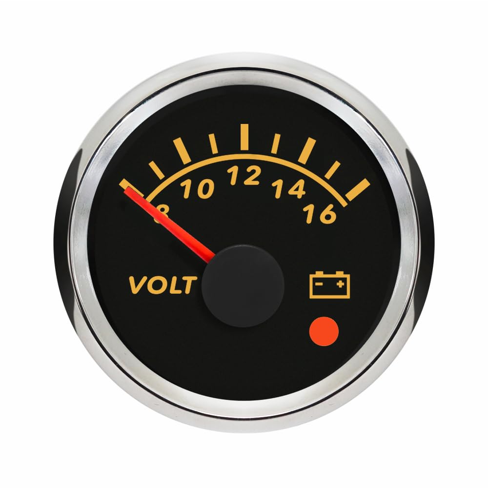ELING 52 mm Voltmeter 8–16 V Spannungsanzeige mit 8 Farben Hintergrundbeleuchtung mit Alarm für Schnellboote SUV Wohnmobile ELING 52 mm Voltmeter 8–16 V Spannungsanzeige mit 8 Farben Hintergrundbeleuchtung mit Alarm für Schnellboote SUV Wohnmobile von ELING