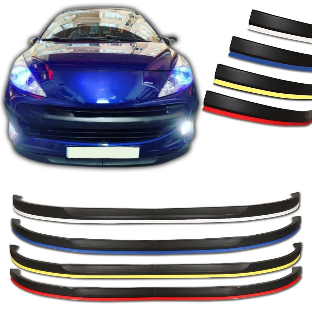 Für Peugeot 207 2006–2014, 2 Stück, Frontstoßstangenlippe, Karosserie-Kit, Spoiler, Splitter, Diffusor, Qualität, ABS-Kunststoff, professionelle Tuning-Teile (schwarz) von ELIT TUNING STORE