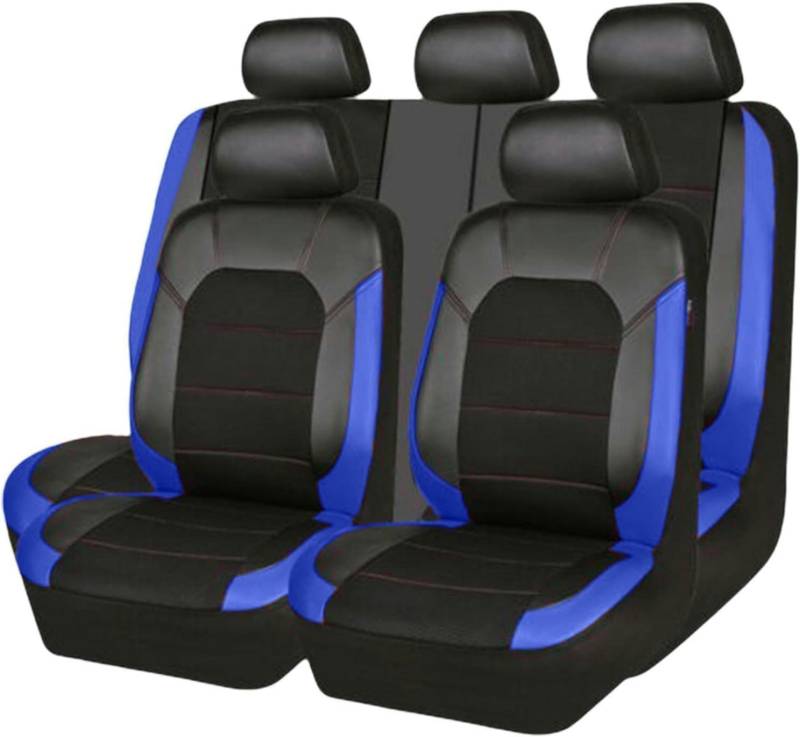 ELLIAT 9 Stück Autositzbezüge Kompletter Satz für Chevrolet Orlando Captiva Spark Trax Lacetti Cruze Cruze Es Wasserdichtes Sitzbezug,Autositzbezüge Set Für 5 Sitzer-Blau von ELLIAT