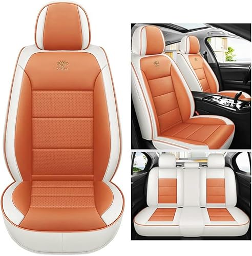 ELLIAT Komplettset Autositzbezüge für Volvo Xc60 V50 V70 S60 S40 Xc70 C30 Xc90 S80,Leder Wasserdichter Universal Set Orange Farbe von ELLIAT