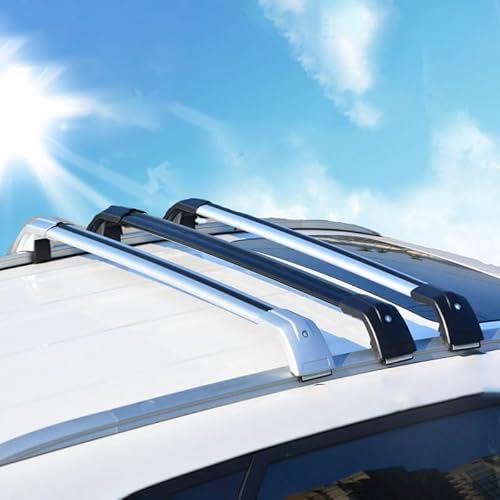 Dachgepäckträger Querträger, für Hyundai Santa Fe IX45 Aluminium Dachgepäckträger, Querträger Cargo Gepackträger Fahrradträger Dachboxen,-Black+Silver von ELNas