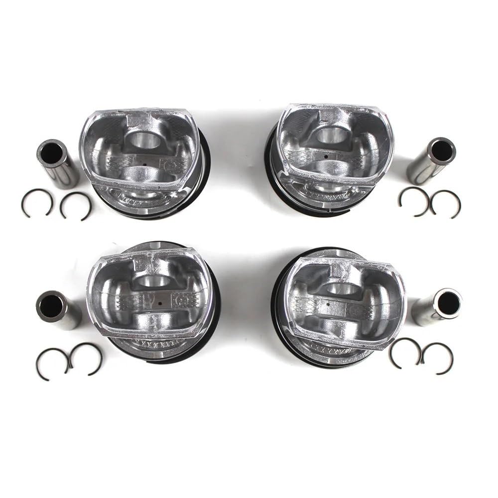 4 Stück 77 mm Zylinderbohrung Kolben und Ringe Set 11257566019 kompatibel mit Mini Cooper N14 Modellen R55 R56 R57 R58 R59 R60 R61 2006 bis 2016 von ELUPNMF