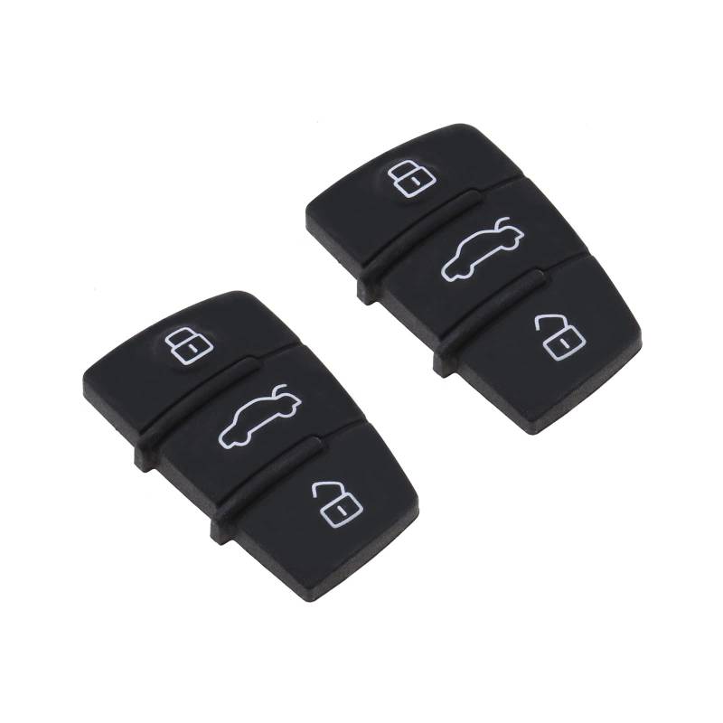 EMSea 2 x Auto Smart Funkschlüssel Gummi Pad Hülle Shell Cover 3 Tasten Key Protector Kompatibel mit Audi A1 A3 A4 A5 A6 A8 S3 S4 Q5 Q7 TT Q3 Fahrzeug Innenraum Zubehör Schwarz von EMSea