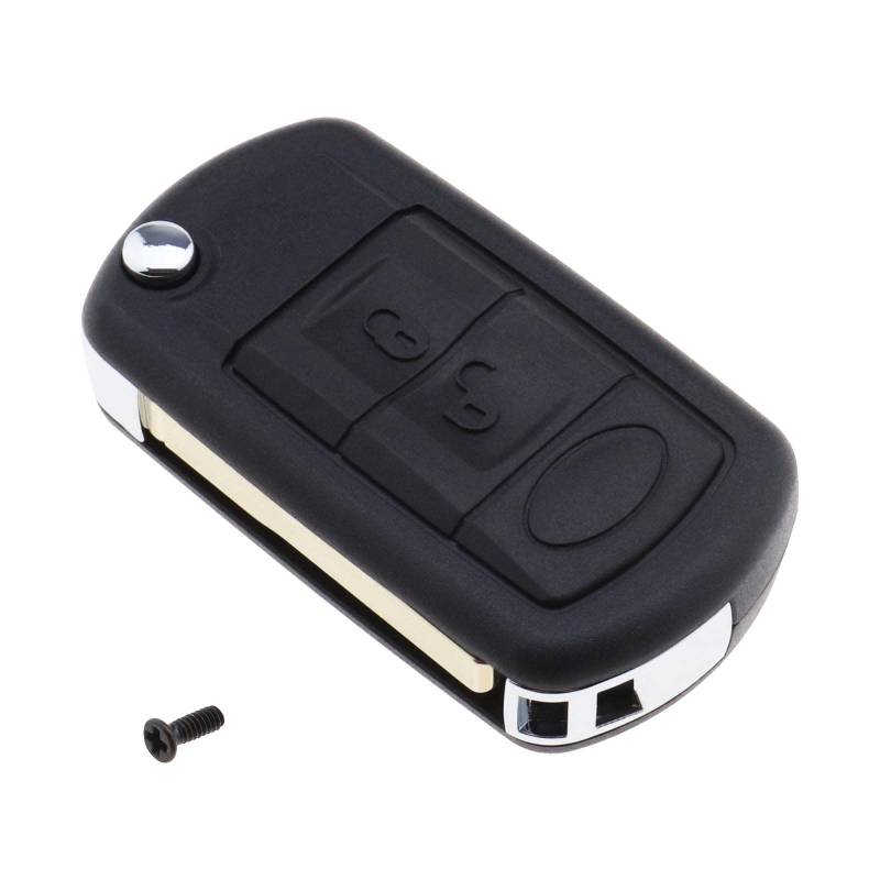 EMSea 3 Tasten Autoschlüsselgehäuse Ersatzgehäuse mit ungeschliffenem Schlüsselblatt, Smart Remote Fob Case Shell kompatibel mit Land Rover Discovery LR3 Range Rover Sport von EMSea