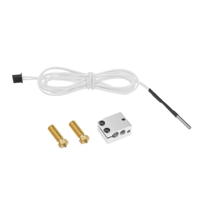 EMSea 1 Set 3D-Drucker-Heizblock-Set, 3D-Drucker, Sensor-Heizblock, Drucker-Thermistor-Gehäuse, Kabel, Heizblock, Druckdüsen, kompatibel mit E3D V6 Clone von EMSea