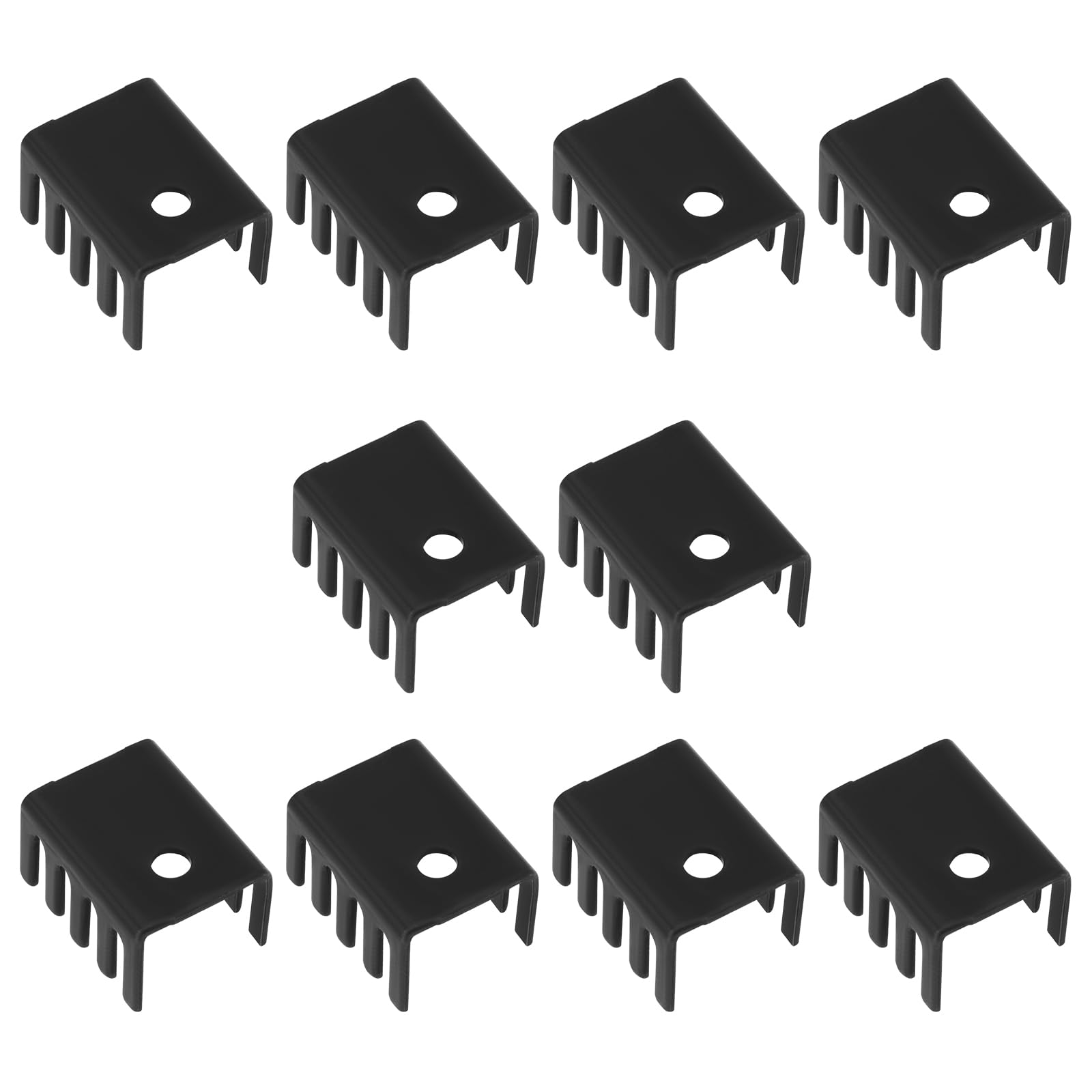 EMSea 10 Stück TO220 Transistor-Kühlkörper-Installationssatz aus Aluminiumlegierung 19 X 14 X 10 Mm Öffnung 3 Mm Geeignet für Spannungsreglertransistoren Schwarz von EMSea