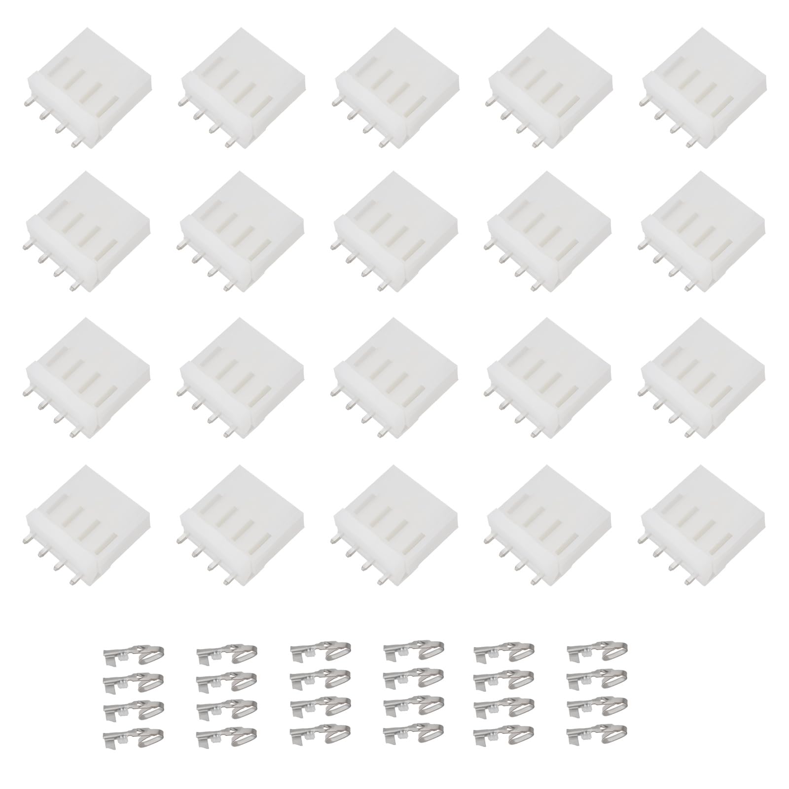 EMSea 25 Sets 4Pin 5,08mm PCB Anschlüsse Draht-zu-Draht Crimp Stecker Stecker Kompatibel mit Molex 5058 8981 Elektrische Projekte Weiß von EMSea