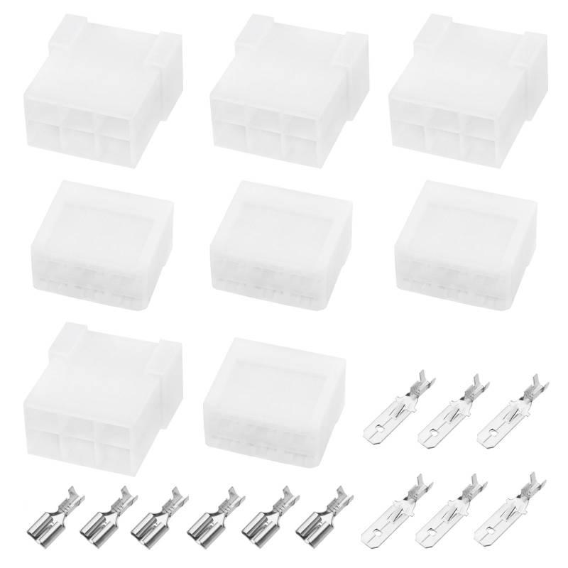 EMSea 4 Set 6-polig Kfz Kabelverbindungsstecker Stecker Und Buchse Anschlussklemmenstecker Kit Ersatzteile Steckdosenkabel für Autokabel 1mm² -2,5mm² von EMSea