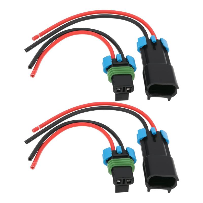 EMSea 4 Stück 2-poliger Autolüfterstecker-Kabelbaum Stecker Und Buchse Kompatibel mit Delphi Metri-Pack 280-Serie Leitungslänge 13,5cm 14 AWG 2-poliger Lüfterstecker-Kabelbaum von EMSea