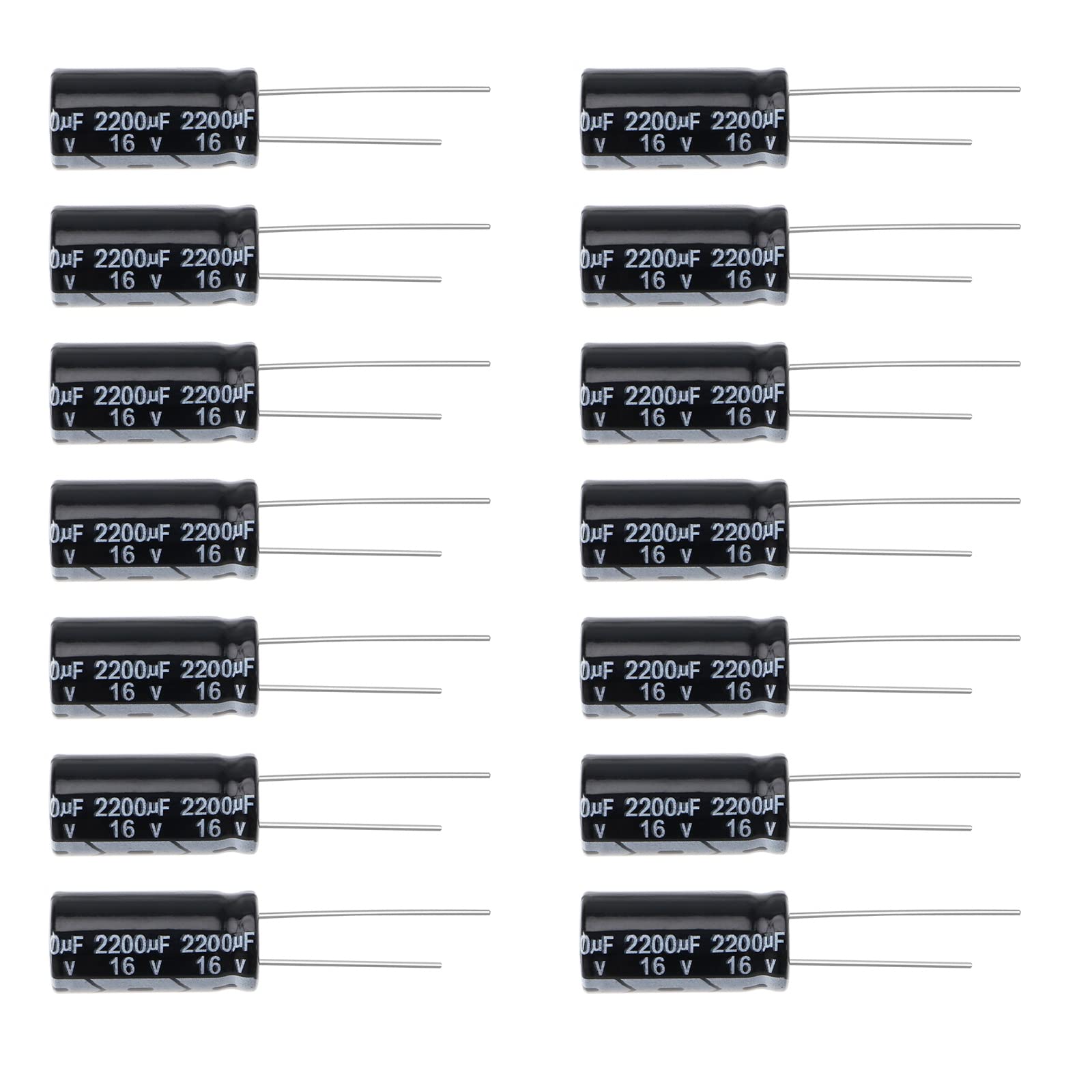 EMSea 40 Stück Elektrolytkondensatoren 2200uF 16V 105°C 10x20.5mm Aluminiumkondensator Radial Bedrahtet für Reparatur von LCD-Fernsehern LCD-Displays Motherboard Audiosystemen von EMSea