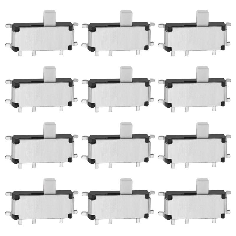 EMSea 40 Stück MSK12C01 Horizontaler Weißer Kopf 1,5H Kippschalter 7-poliger Mikro-Schiebeschalter Stromversorgungsschalter für MP3 Und PCB-Leiterplattenreparatur Ersatzschalter von EMSea