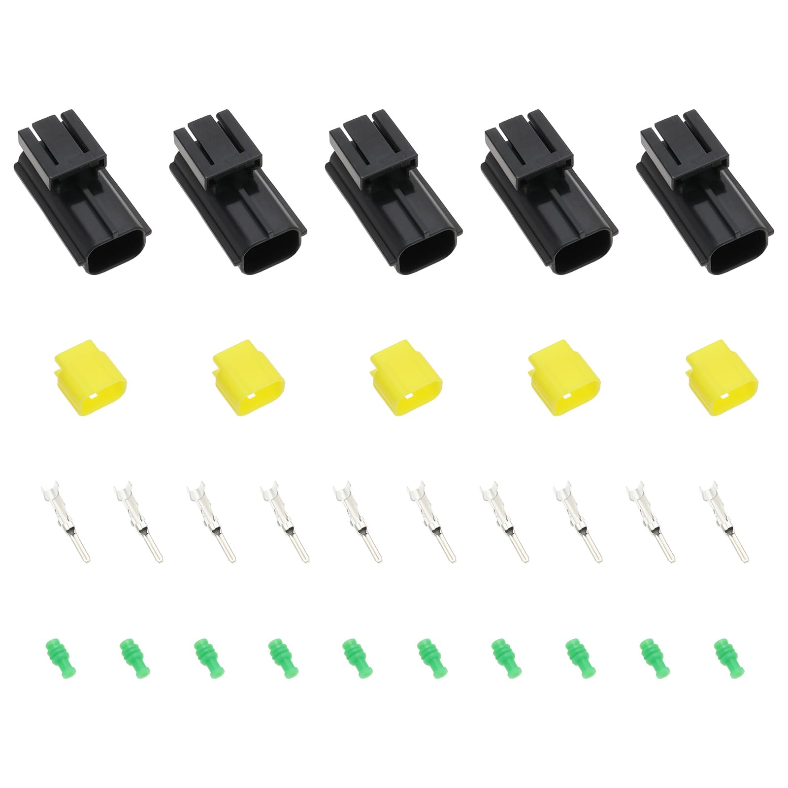 EMSea 5 Sätze 2-poliger Kfz-Stecker 344274-1 2-Wege-Auto-Elektrik-Stecker-Set 2-poliger KFZ-Stecker für Autos LKWs Wohnwagen von EMSea