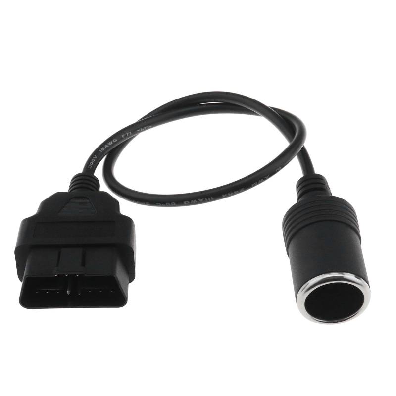 EMSea Zigarettenanzünder Buchse auf OBD2 Stecker Adapter Zigarettenanzünder Buchse auf OBD2 Stecker Verlängertes Ladekabel Zubehör für Ladegeräte Navigatoren Fahren Recorder von EMSea