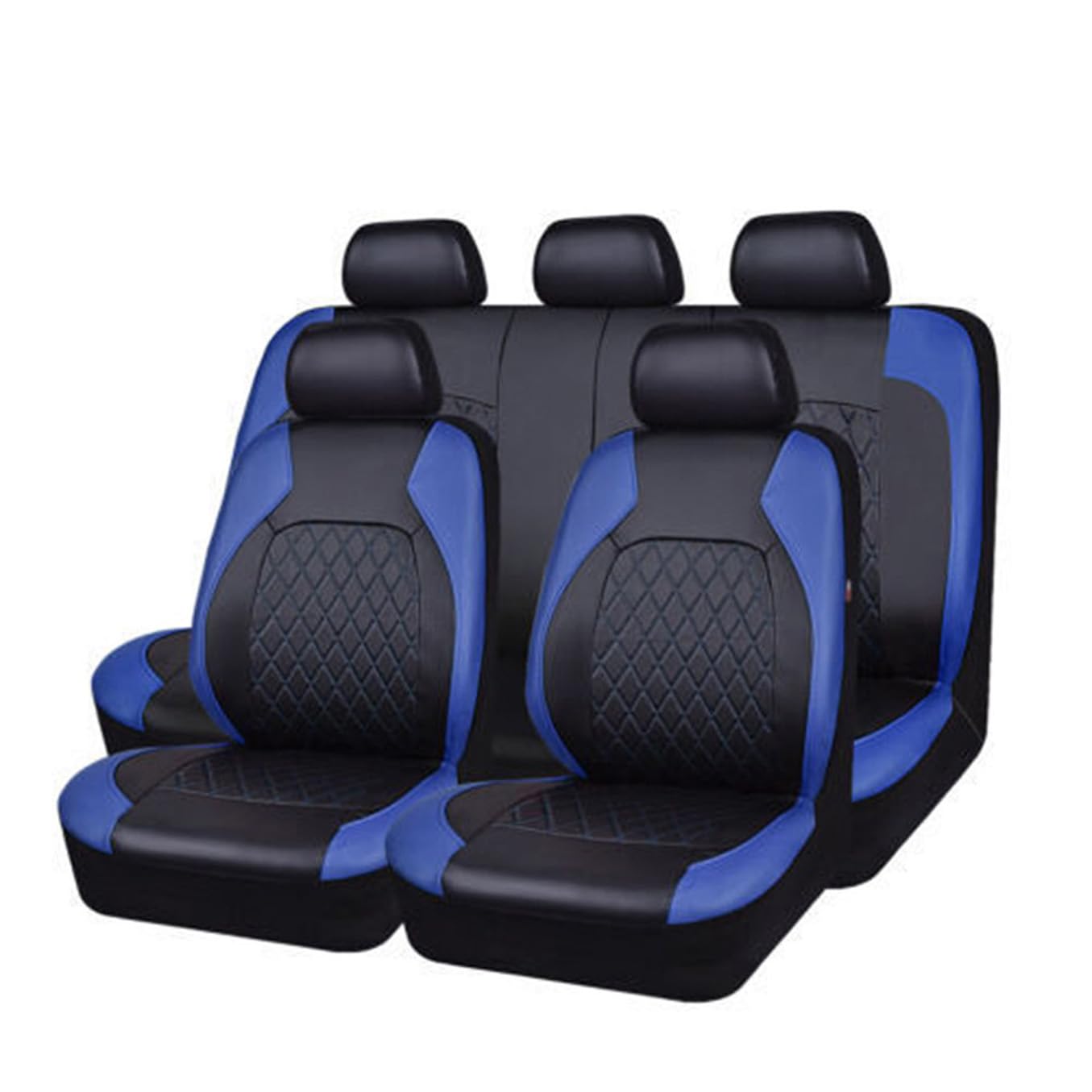 ENDYAK Auto-Sitzbezug für Toyota bZ4X EA10 2022 2023 2024 2025, 9-teiliges Set Sitzbezug Komplett-Set, wasserdichte Autositzschoner aus Leder,Blue von ENDYAK