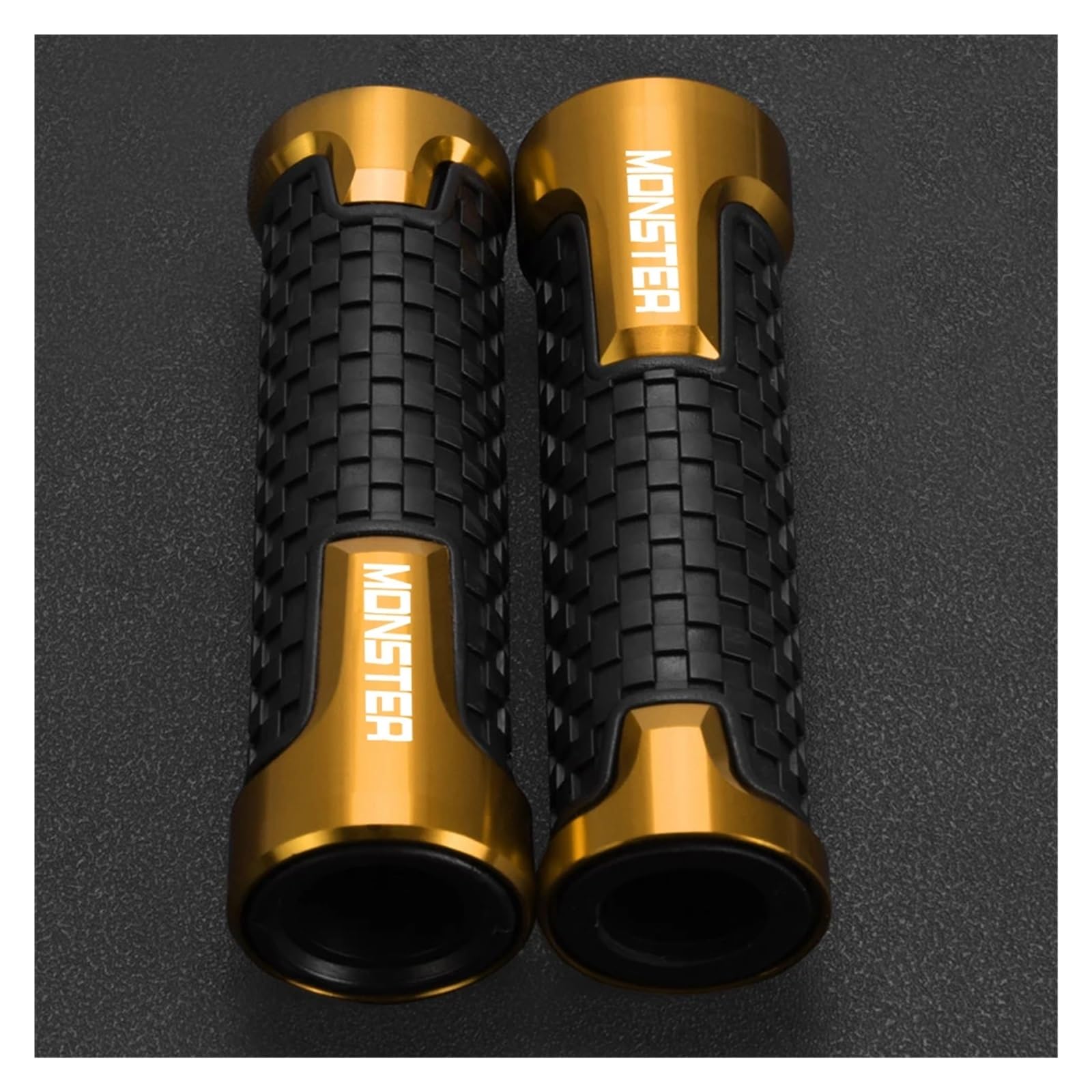 ENGEBS Motorrad Griff Abdeckung FÜR Ducati Monster 696 796 797 821 937 950 1200 S R Zubehör CNC 7/8" 22MM Lenkergriffe Lenkerkappen Endstopfen Motorrad(Gold Handle) von ENGEBS