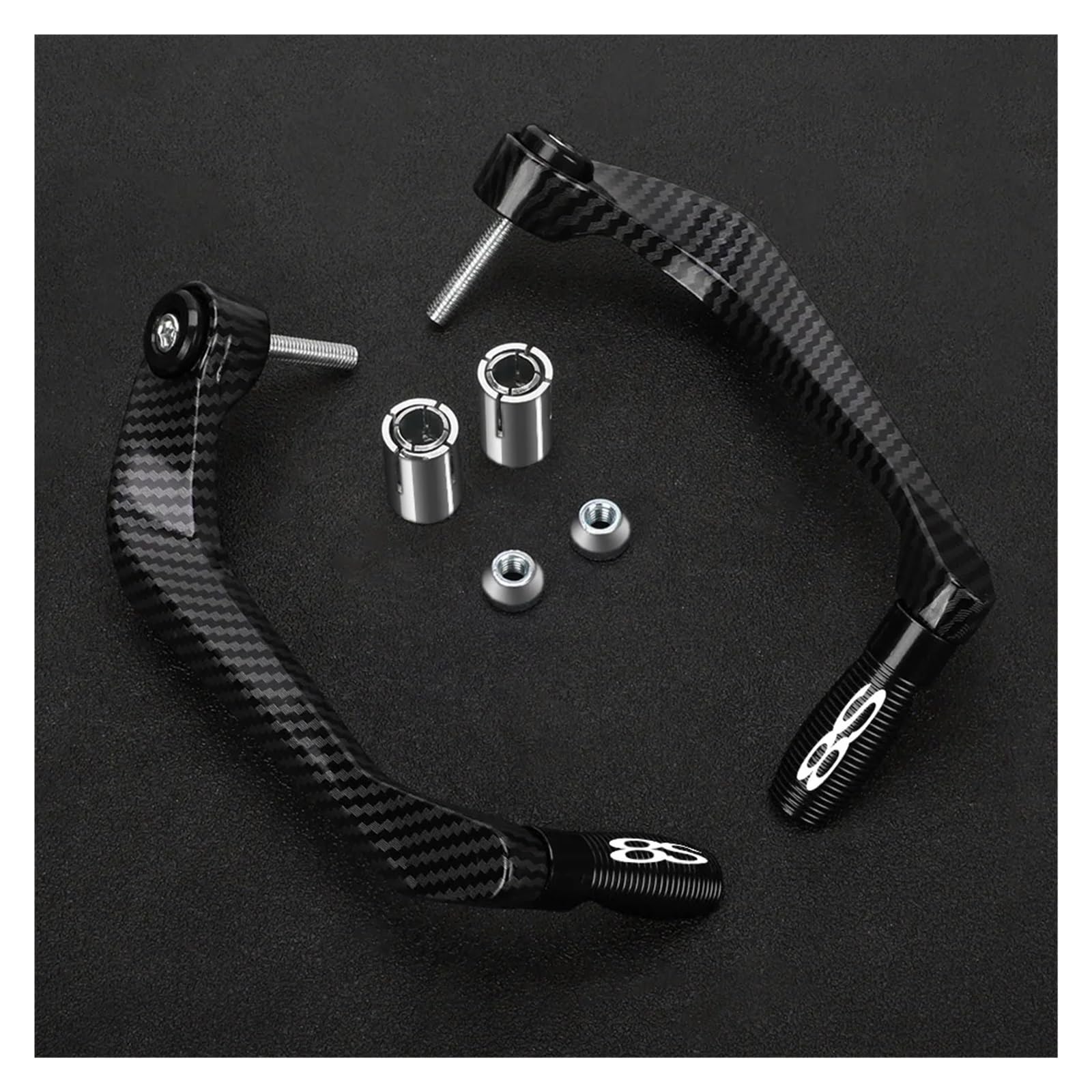 Handschutz für Motorradlenker Für Suzuki GSX-8S GSX 8S 2023 2024 2025 CNC GSX8S Motorrad-Lenkerbremskupplungshebel-Handschutz-Handschutz-Set(Black with Logo) von ENGEBS