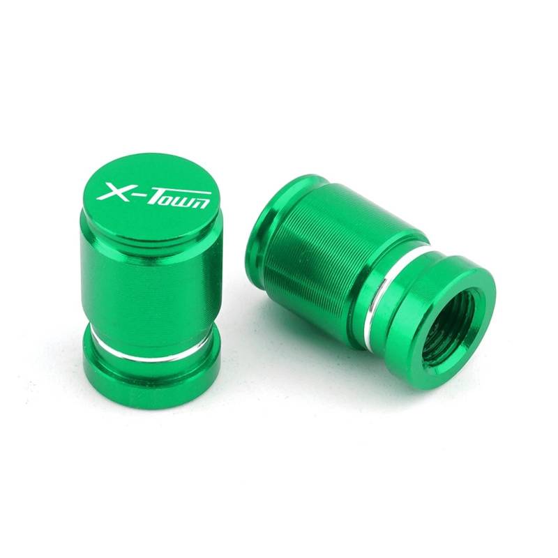 Motorrad-Ventilkernkappe Für KYMCO X-Town 125 250 300 CT125 CT250 CT300 Motorrad CNC Aluminium Zubehör Rad Reifen Ventil Stem Caps Luftdichte Abdeckung(Green) von ENGEBS