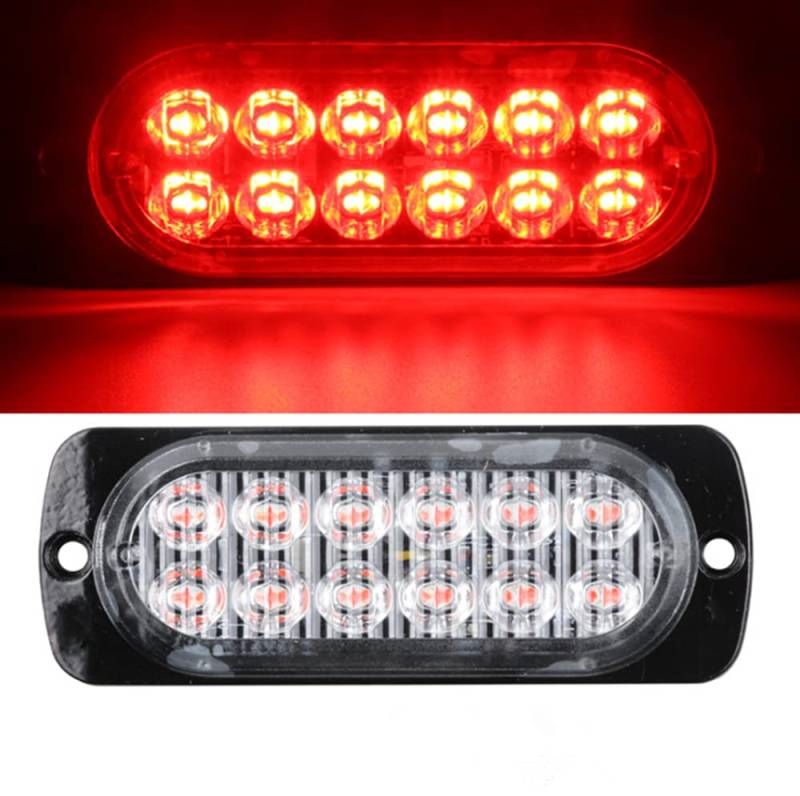 LED-Seitenmarkierungsleuchten, Seitenmarkierungs-LED-Leuchten 4PCS 12 LED Auto Car Truck Trailer Caravan Seitenmarkierungsleuchte 12V 24V (Rot) von ENH