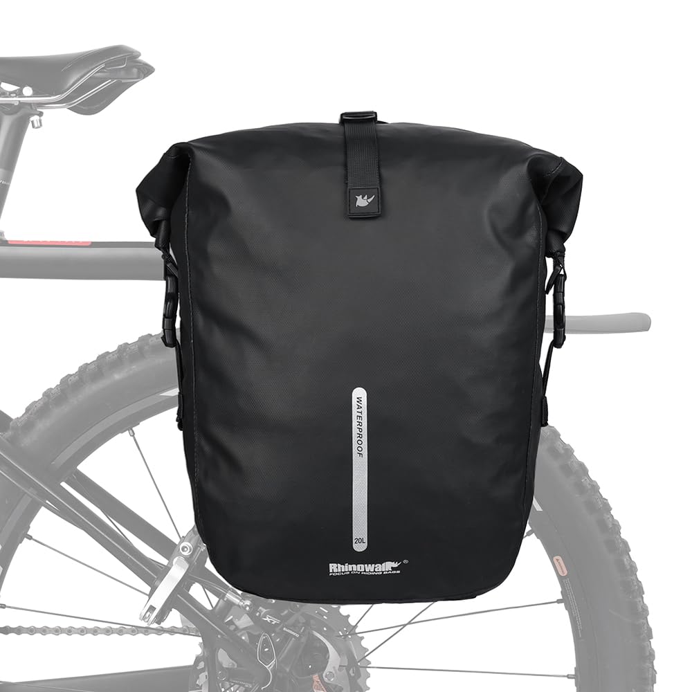 ENJOHOS 20L Fahrrad Gepäckträgertasche Multifunktionaler Fahrradrucksack Umhängetasche Wasserdicht Fahrrad Heckträger Seitentasche Rücksitz Träger Rucksack mit Regenschutz, Schwarz von ENJOHOS