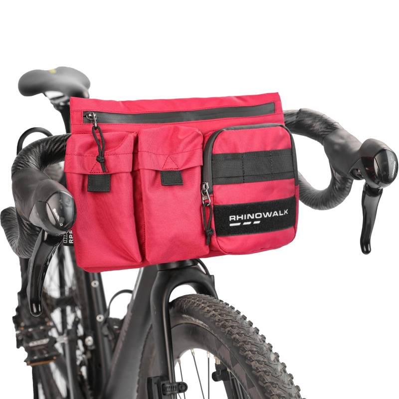 ENJOHOS Fahrrad Lenkertasche Fahrrad Fronttasche Umhängetasche Aufbewahrungstasche mit Schulterriemen für Rennrad Mountainbike Radfahren Reisen (Rot) von ENJOHOS