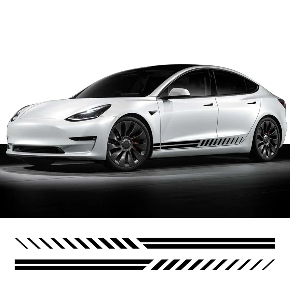 2-teilige Seitenaufkleber für Autotüren, für Tesla Model 3, PVC-Aufkleber, wasserdichte Vinylfolie, Dekoration, Auto-Styling, Außenzubehör von ENJOYOU