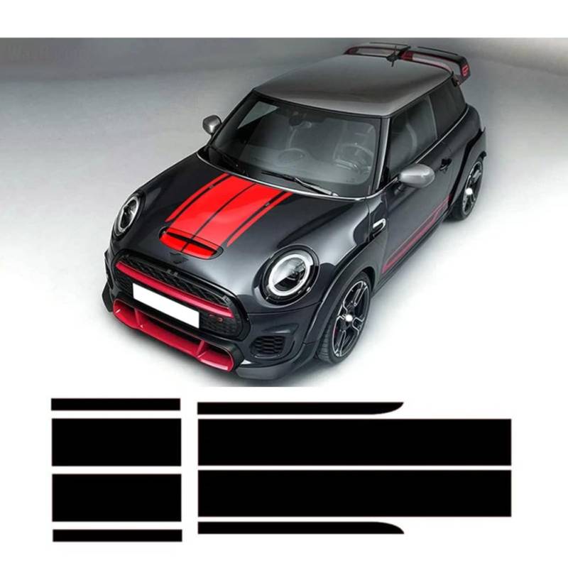 Motorhaubenstreifen, Motorabdeckung, Kofferraumaufkleber, für M=INI John Cooper Works F56 F55 F57 R56 R57 R58 R59 JCW Zubehör von ENJOYOU