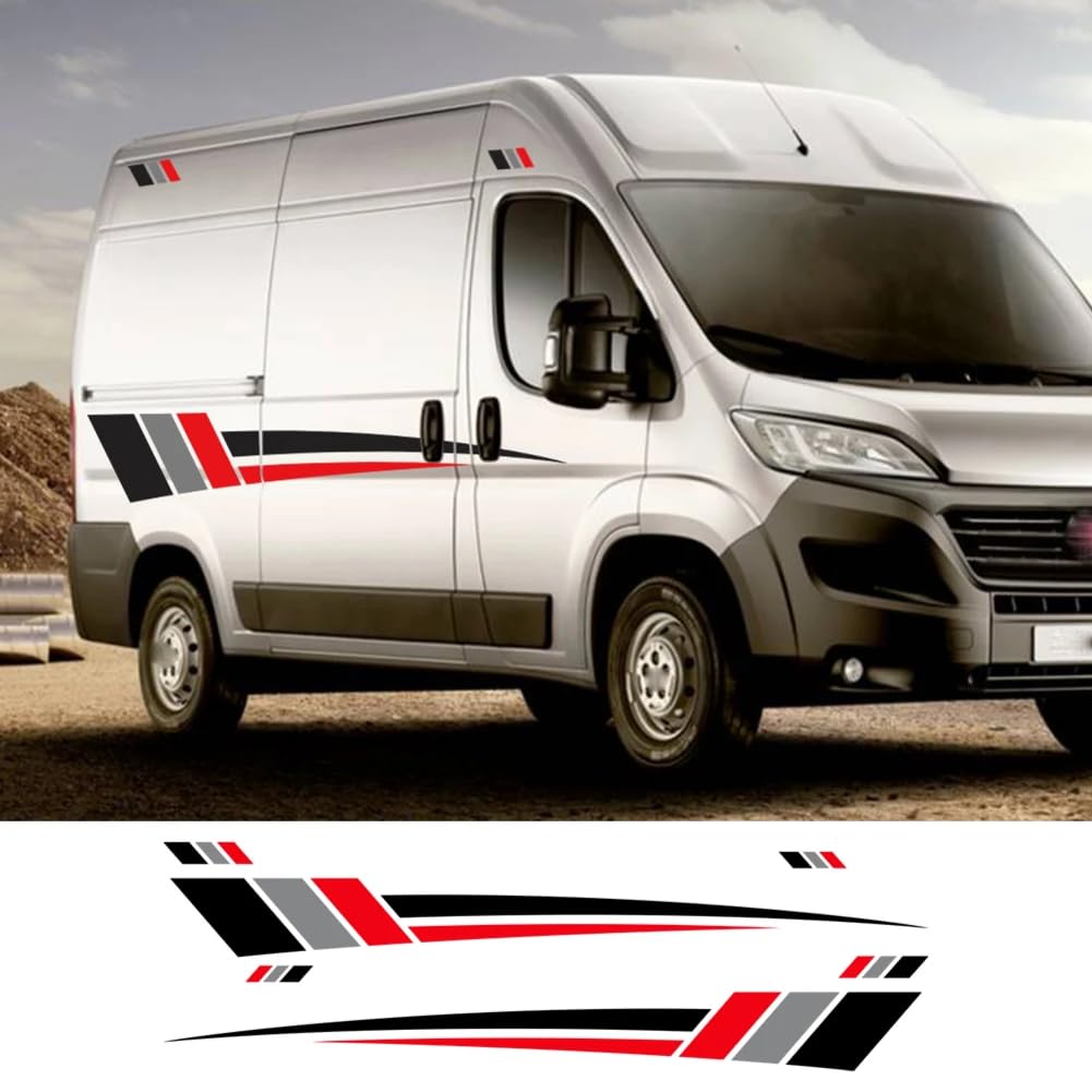 Van Camper Karosserie Seitenaufkleber, für Peugeot Boxer, für Citroen Jumper, für Ducato Wohnmobil Streifen Grafik Aufkleber Autozubehör von ENJOYOU