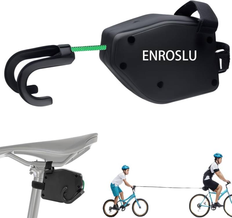 Aktualisierung Kinder Fahrrad Abschleppseil | 2.5m Einziehbarer Eltern Kind Fahrrad Abschleppseil | Fahrrad Zugsystem Tragfähigkeit 550 lb | Mountainbike and Radfahren Stretch Zuggurt - Patent Design von ENROSLU