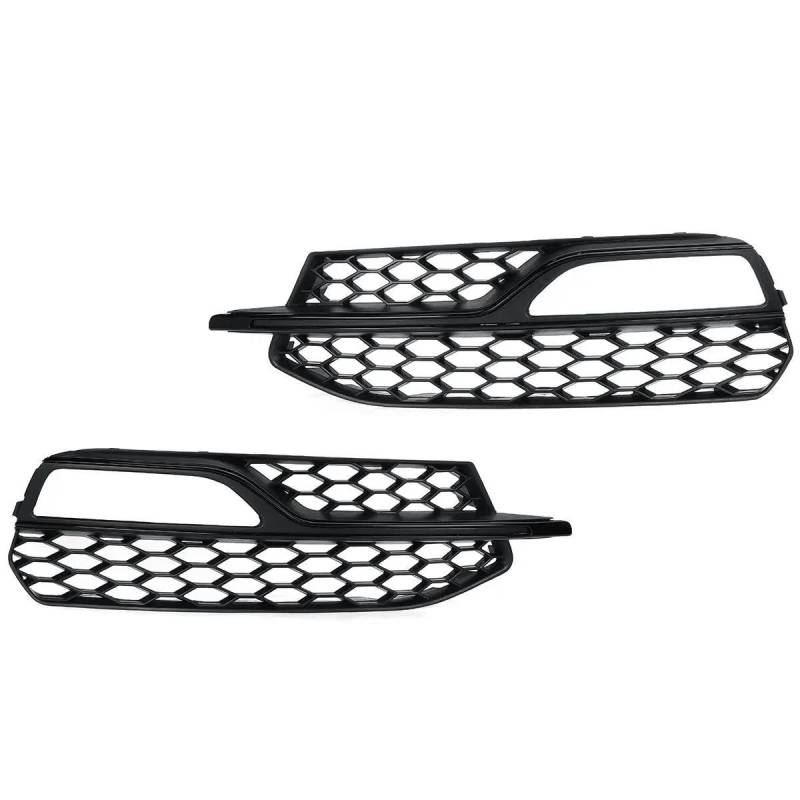 Kühlergrill Auto Frontstoßstange Nebelscheinwerfergitter Für A3 S-Line S3 2014 2015 2016 1 Paar Auto Mesh Nebelscheinwerferabdeckung Racing Grill Frontgrill(Glossy Black) von ENSAJRD