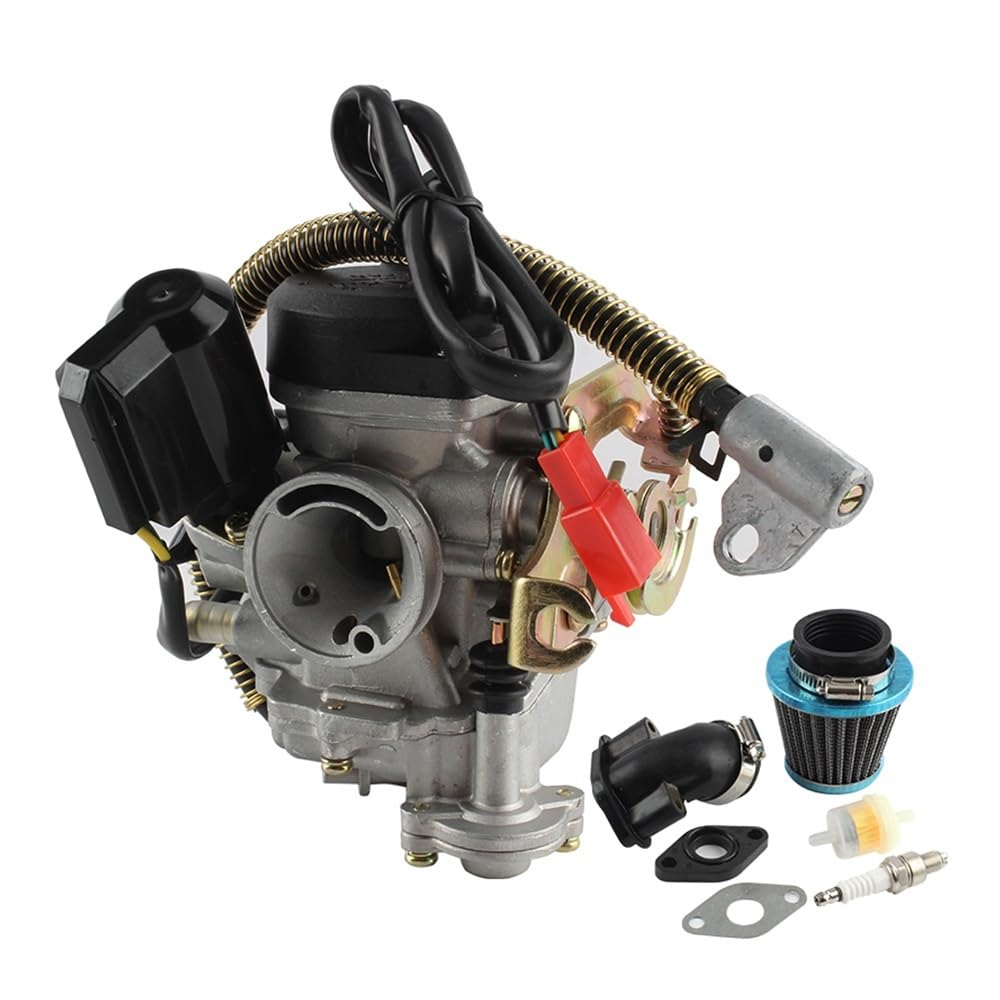 Motorrad-Vergaser Motorrad Vergaser Für 139QMB GY6 50CC 49CC 4 Takt Roller Für Motor 18mm Carb + Ansaugkrümmer Motorvergaser von ENSAJRD