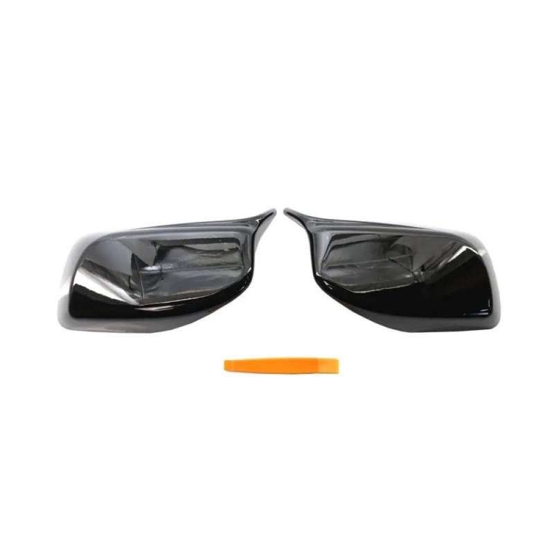 Spiegelkappen Für 5 Series E60 E61 E63 E64 2004-2008 520i 525i 528i 528xi 530i Carbon Fiber Look Schwarze Rückspiegel-Abdeckkappen Auto Spiegelkappen(Black One Pair) von ENSAJRD