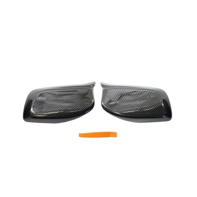 Spiegelkappen Für 5 Series E60 E61 E63 E64 2004-2008 520i 525i 528i 528xi 530i Carbon Fiber Look Schwarze Rückspiegel-Abdeckkappen Auto Spiegelkappen(Carbon One Pair) von ENSAJRD