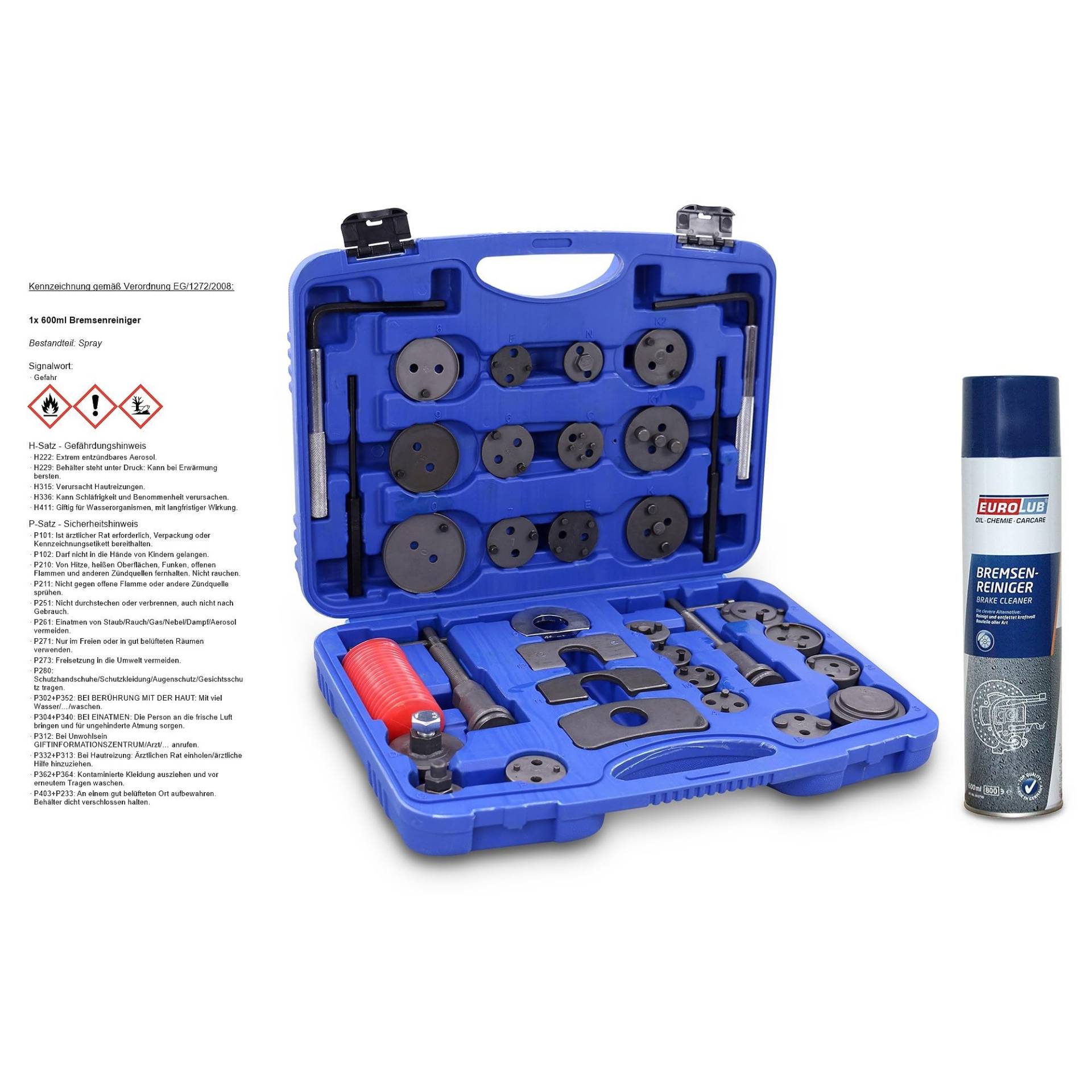 ENVA Bremskolbenrücksteller 35TLG. + 600 ml Bremsenreiniger Komplettes Set für präzise Bremsenwartung & Reinigung inkl. Adapter für elektronische Parkbremse von ENVA MADE FOR QUALITY