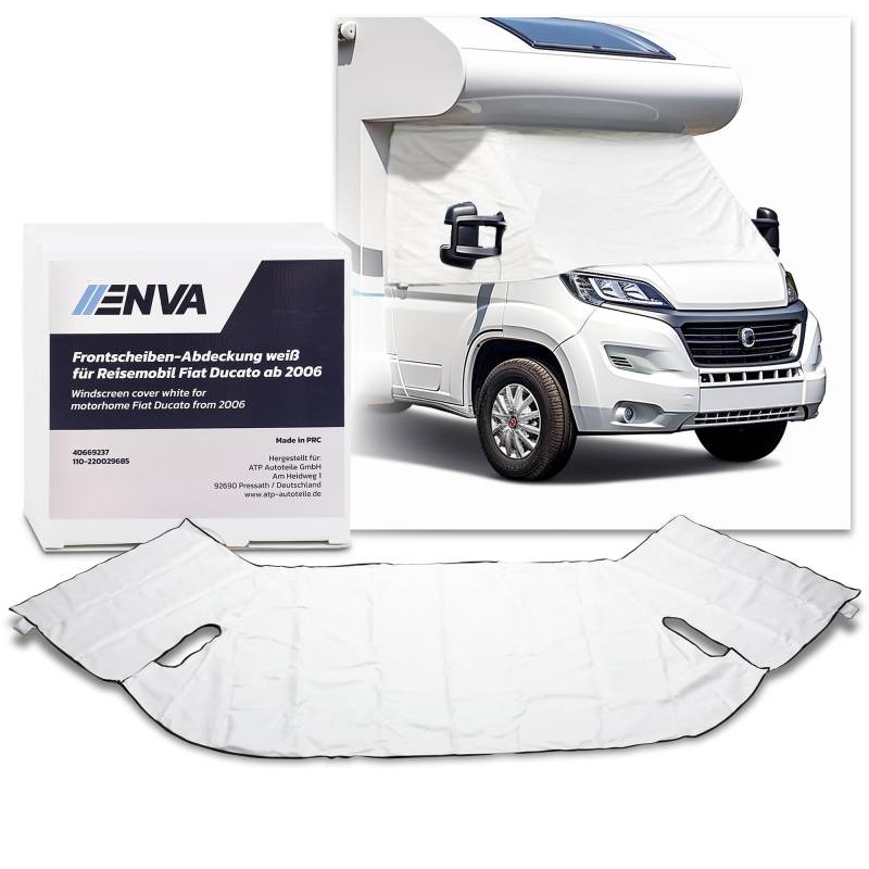 ENVA Frontscheiben Abdeckung weiß für Reisemobil FIAT Ducato ab 2006 Sonnenschutz, Eisschutz & Isolierung Scheibenabdeckung Außenisoliermatte Frontabdeckung Fensterabdeckung für Wohnmobil von ENVA MADE FOR QUALITY