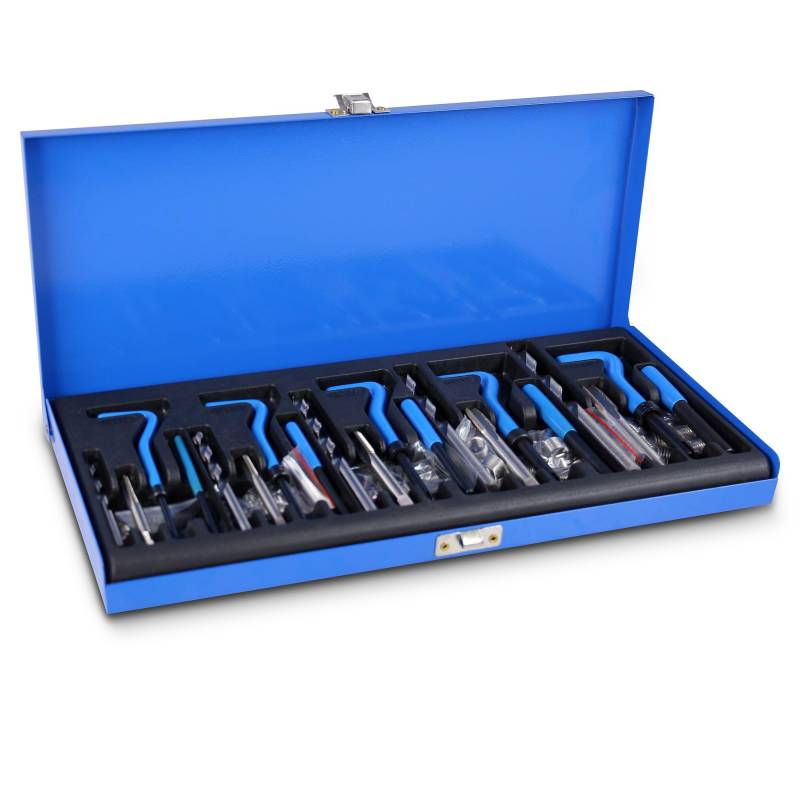 ENVA Gewinde Reparatur Set 131TLG. Gewindereparatursatz für Metrische Innengewinde M5x0,8 mm - M12x1,75 mm Gewindereparatur Set inkl. Gewindebohrer, Spiralbohrer & Gewindeeinsätze von ENVA MADE FOR QUALITY