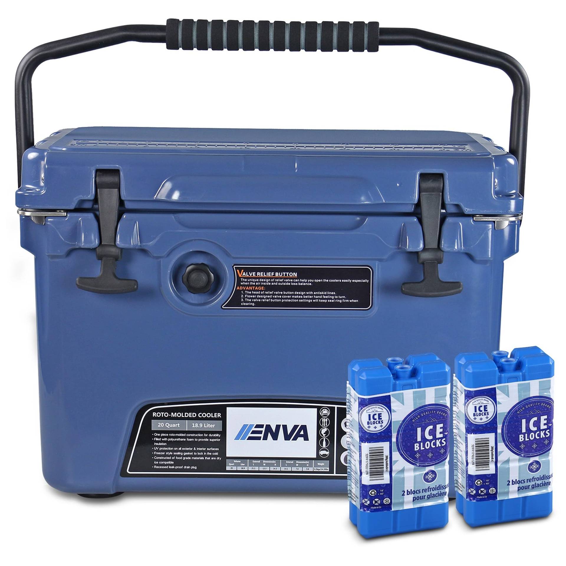 ENVA Passive EIS-Kühlbox - 20QT - 18,9 Liter + 4X Kühlakku von ENVA MADE FOR QUALITY