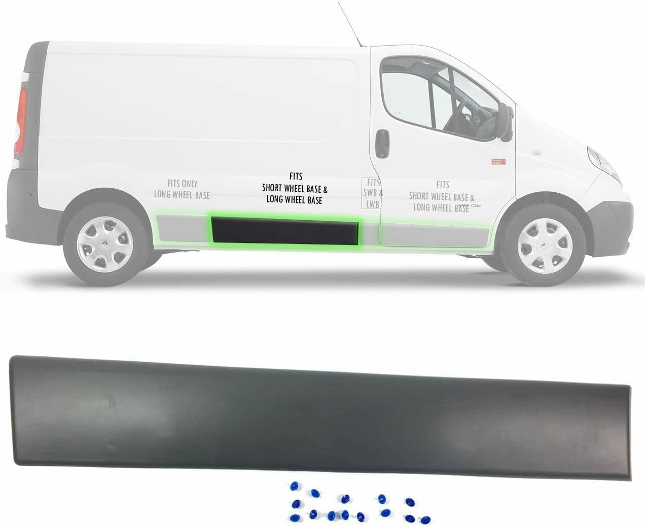 Lange Zierleiste für Trafic II Vivaro Primastar 2001-2014 8200036075 911653 4408628 von ENVA