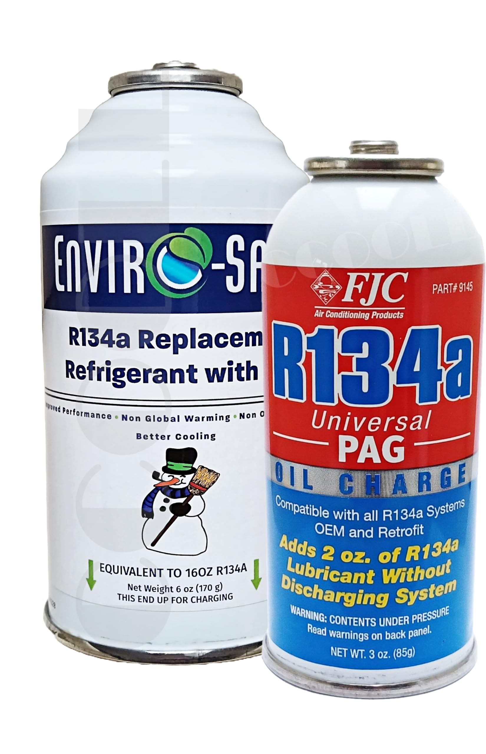 ENVIRO-SAFE R134a Ersatz Kältemittel mit Leckerkennung Replacement Refrigerant with Dye - Made in USA - 6 oz (134a w/Dye + 9145 Universal PAG) von ENVIRO-SAFE